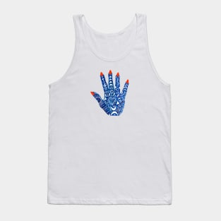 Blue Handprint Artist Creator Maker Tank Top